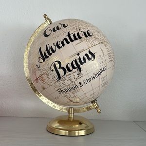 Customize globe for guestbook wedding sign